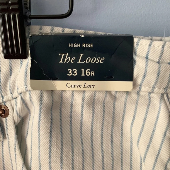 Abercrombie & Fitch size 33 16 R curve love the loose high rise jeans white blue - Picture 5 of 12
